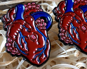 Octoheart Enamel Pin