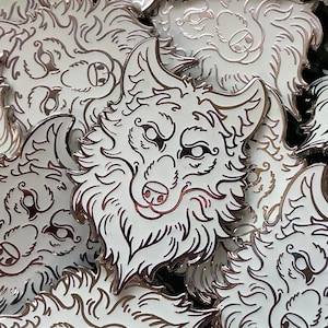 Glow in the Dark White Wolf Enamel Pin (B Grades)
