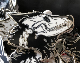 B GRADES Wolf Skull Enamel Pin, Canine Anatomical Design