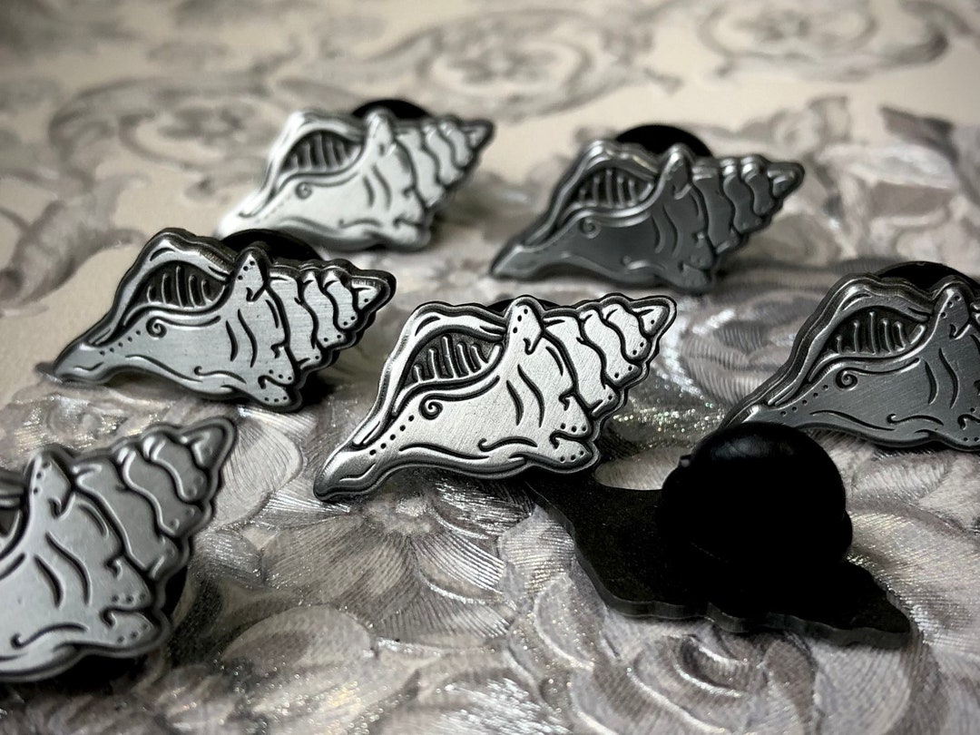 Silver Shell Enamel Pin - Etsy