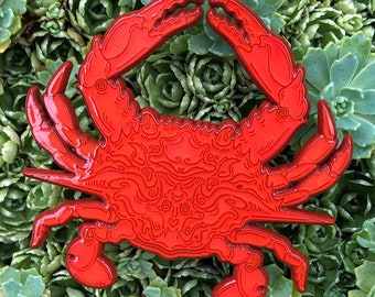 Red Crab Enamel Pin