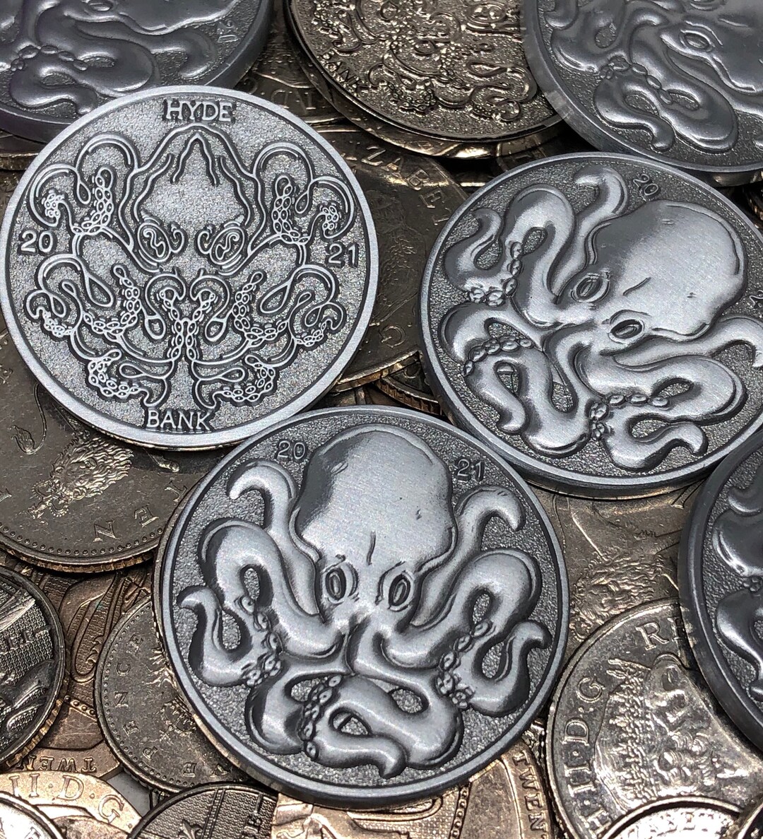 Antique Silver Octopus Coin - Etsy