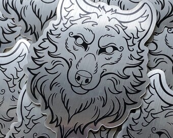 Wolf Silver Sticker