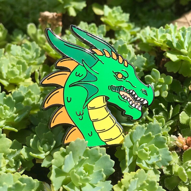 Green Dragon Enamel Pin B GRADES Etsy