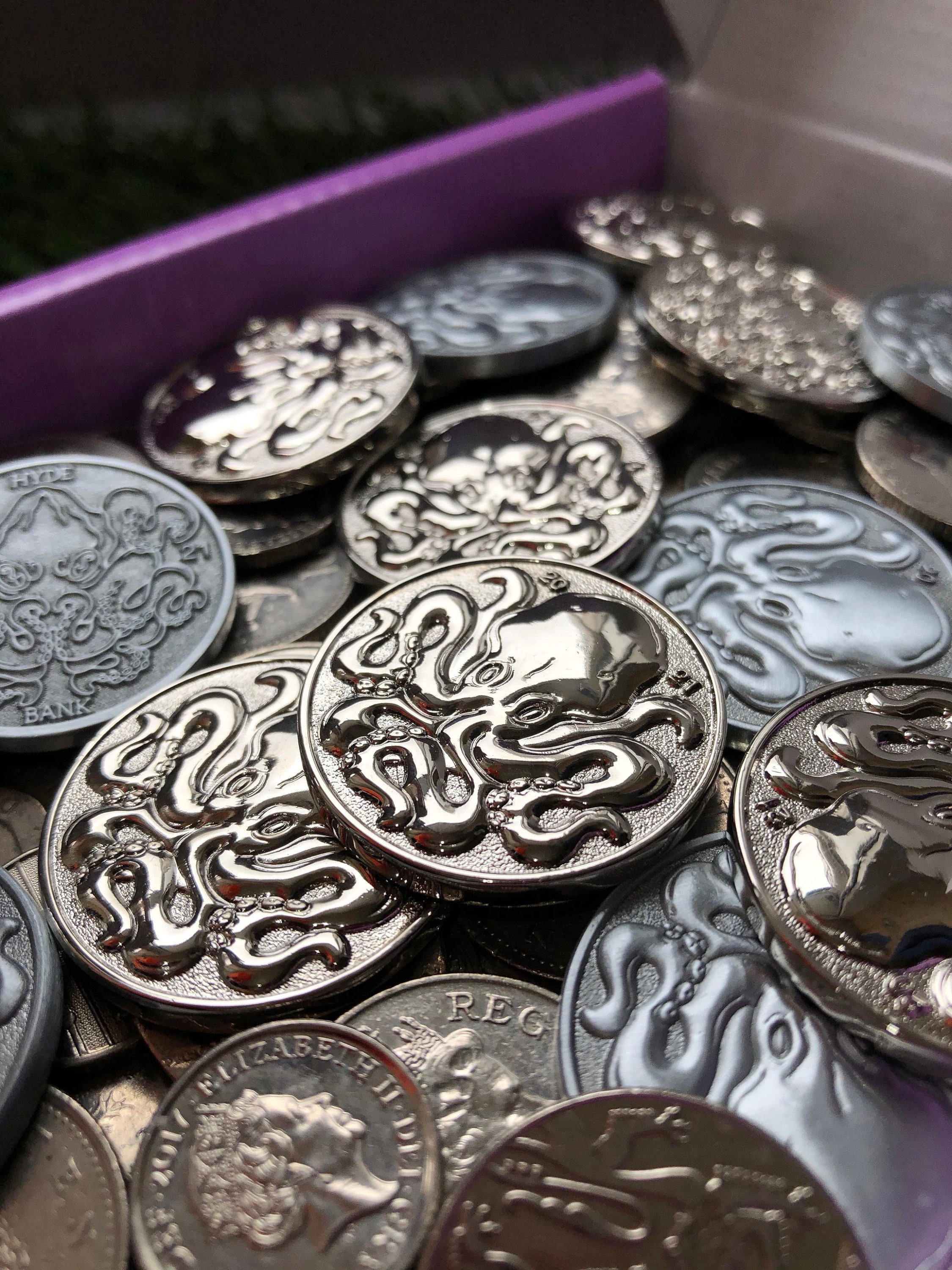 Silver Octopus Coin - Etsy