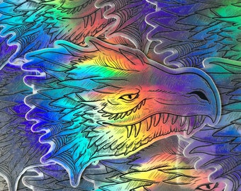 HOLOGRAPHIC Dragon Sticker