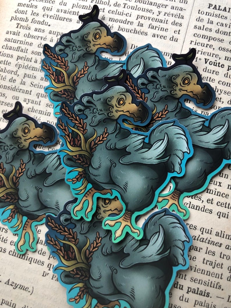 Dodo Sticker Dodo Sticker, Paleotonology, Paleoart, Extinct Animals Soft Matte ...