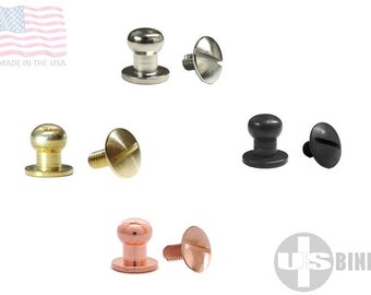 Medium Button Head Stud & Screw Solid Brass Made In USA