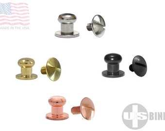 Small Button Head Stud & Screw Solid Brass Made In USA