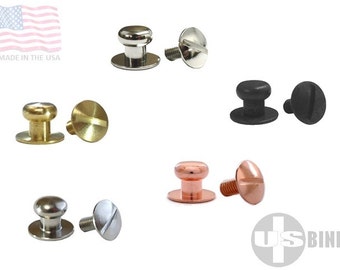 Extra Small Button Head Stud & Screw Solid Brass Made In USA