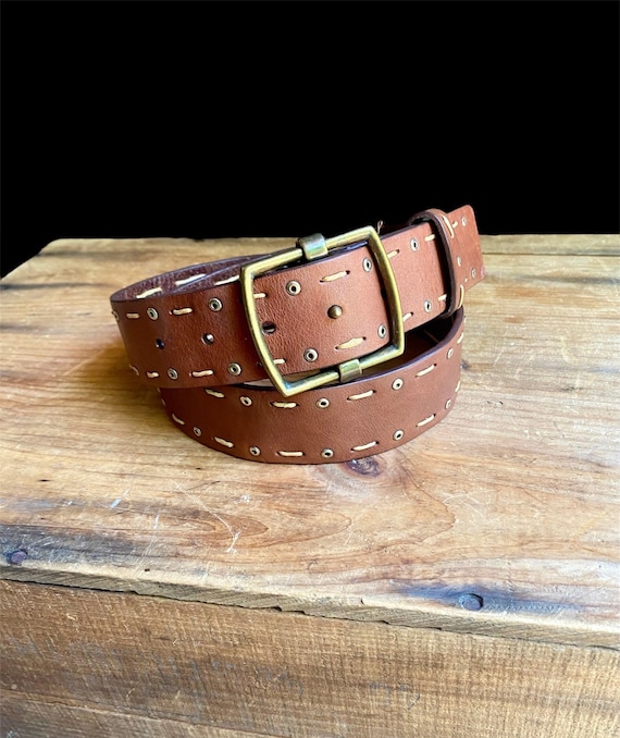 olga santini belt 2000s Y2K Olga Santini Black Genuine Leather belt... | Depop main image 4