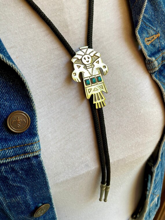 Vintage nickel silver Bell Trading Post Southwest Nat… Gem