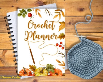 Digital Crochet Planner, Fall Themed Crochet Journal Pages, Crochet Project Planner, Crochet Accessory, Project Planner Insert