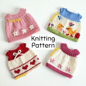 Knitting Pattern Bundle: Dresses for Toys – 3 Patterns, 4 Versions