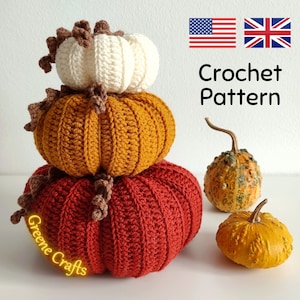 Fall Pumpkin Centerpiece Crochet Pattern, Halloween Crochet Pumpkin Stack, Thanksgiving Table Decor, Rustic Autumn Crochet Decor Pattern