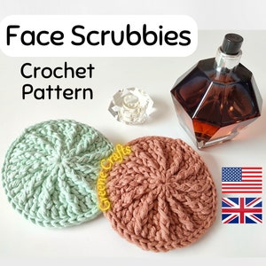 Crochet Pattern: Face Scrubbie with Handle - Reusable Eco Friendly Bathroom Set