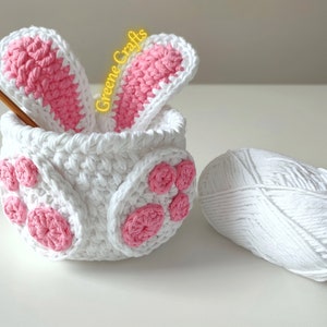 Easter Bunny Basket Crochet Pattern, Crochet Egg Holder, Kids' Easter Basket, Crochet Easter Egg Pattern, Spring Downloadable PDF Pattern image 4