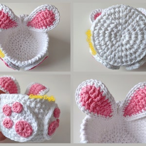 Easter Bunny Basket Crochet Pattern, Crochet Egg Holder, Kids' Easter Basket, Crochet Easter Egg Pattern, Spring Downloadable PDF Pattern image 5
