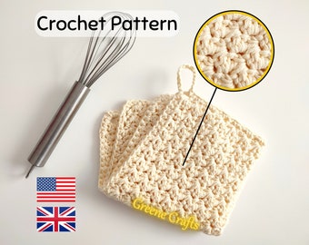 Crochet Pattern: Textured Washcloth or Dishcloth (Digital Download)
