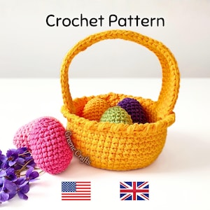 Crochet Pattern: Beginner-Friendly Easter Basket & Eggs – Downloadable PDF