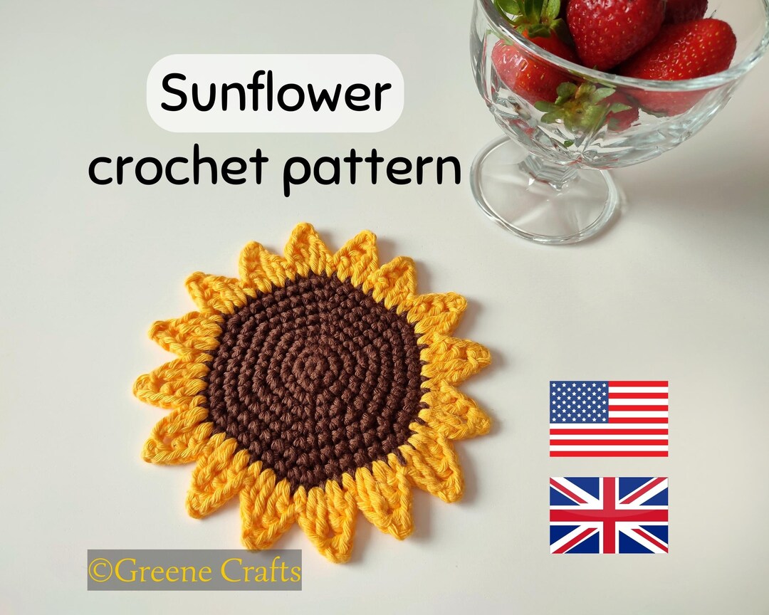 Buy Sunflower Crochet Coaster PDF Pattern Summer Coasters Online in ...