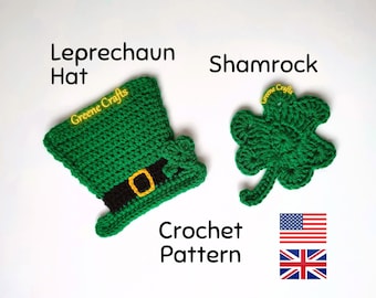 Shamrock & Leprechaun Hat Crochet Pattern Set (PDF Download)