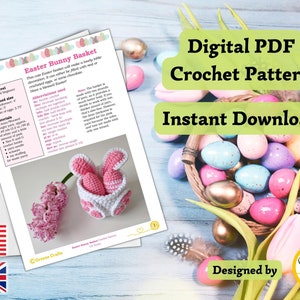 Easter Bunny Basket Crochet Pattern, Crochet Egg Holder, Kids' Easter Basket, Crochet Easter Egg Pattern, Spring Downloadable PDF Pattern image 9