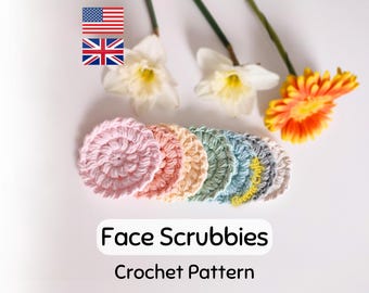Crochet Pattern: Face Scrubbie - Reusable Eco Friendly Bathroom Set