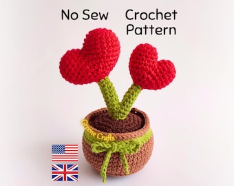 Crochet Pattern: Heart Plant - No Sew Valentine's Day Crochet Project