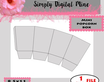 popcorn box template etsy
