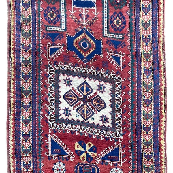 Antique Caucasian Fachralo Kazak Prayer Rug 2.48m x 1.30m