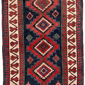 Antique Caucasian Kazak Rug 2.34m X 1.18m