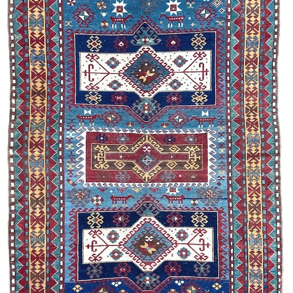 Antique Caucasian Kazak Rug 2.43m x 1.62m
