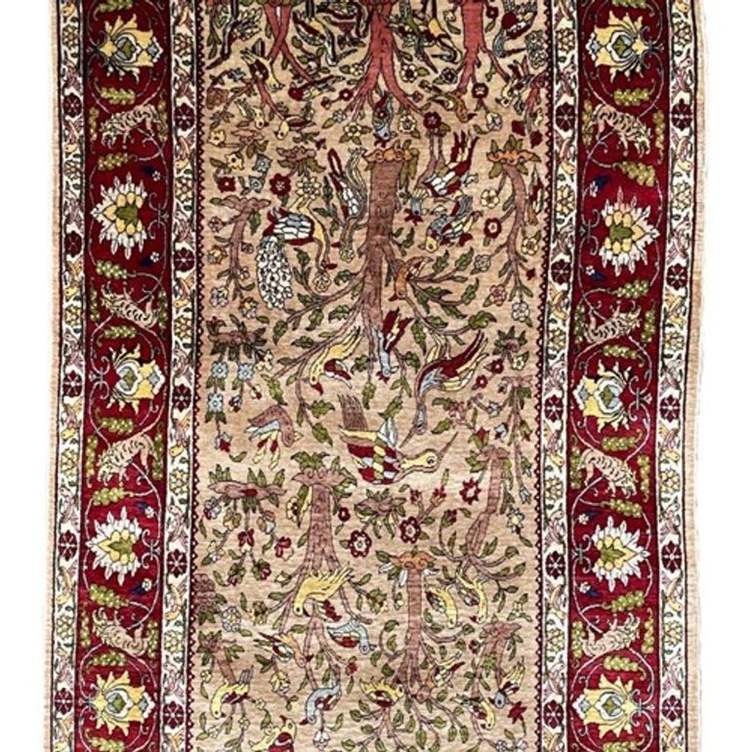 ヴィンテージ トルコシルク ヘレケラグ 1.27 m x 0.76 m - Etsy 日本