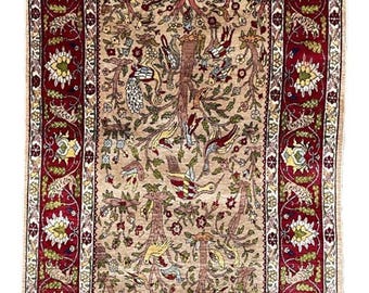 Vintage Turkish Silk Hereke Rug 1.27m x 0.76m