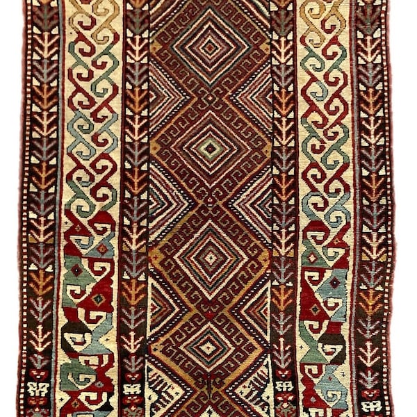 Antique Caucasian Rug 2.58m x 1.25m