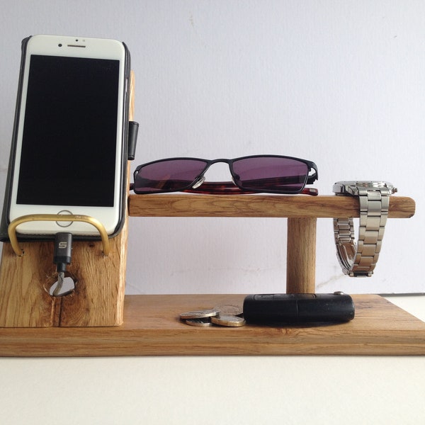 Solid Oak phone / watch stand