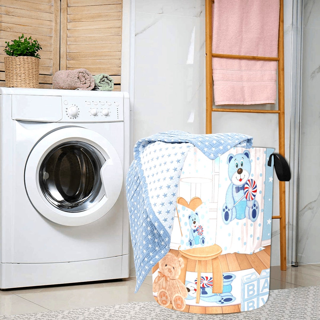 Blue Teddy Bear Laundry Basket - Etsy