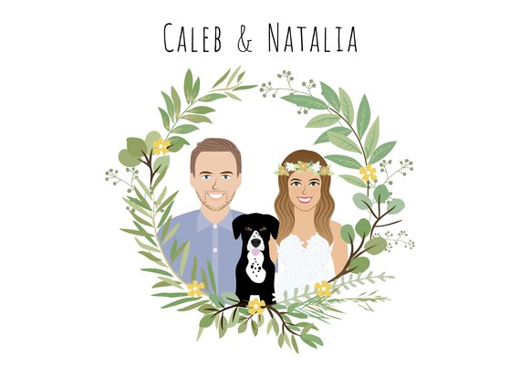 Custom Illustration Cartoon Couple Drawing Gift For Him Etsy