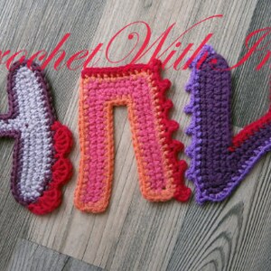 4 in 1 Crochet PATTERNS of Ciryllic letters "П"Н"Ю"И for monogram,decor/схеми на буквите "П"Н"Ю"И на Кирилица, подходящи за монограм