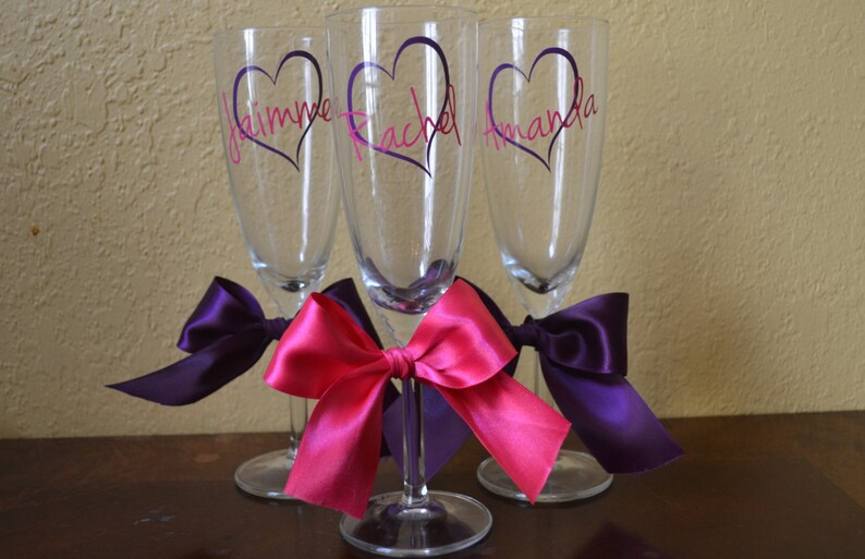 Personalized Champagne Flute Bridesmaid Champagne Glass Etsy