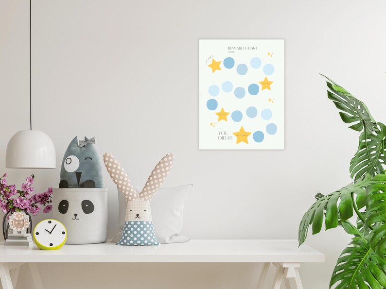 Blue Star Chart, Chore Chart, Toddler Star Chart, Preschool Sticker ...