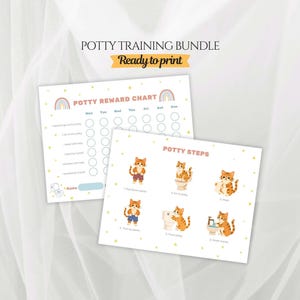 Potty Training Chart & Step-by-Step Guide | Toddler Toilet Training Reward Chart | Kids Potty Tracker | Instant PDF Download Printable