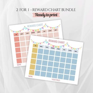 Quadro de Recompensas para Crianças, Quadro de Tarefas 2 em 1, Quadro de Adesivos, Quadro de Estrelas para Crianças Pequenas, Treinamento para Usar o Banheiro, Rotina de Dormir para Educação Infantil, Imprimível para Pré-Escola