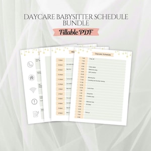 Baby Toddler Schedule, Babysitter Template, Editable Fillable PDFs, Kids Daily Planner, Infant Log, Home Daycare, Newborn Tracker