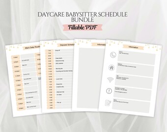 Daily Routine For Nanny Printable Baby Schedule Template, Editable Nanny Babysitter Daily ...