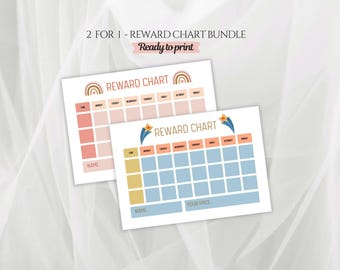 Sticker Chart, 2 for 1 Kid Reward Chart, Behavior Chore Chart, Printable Toddler Star Chart, Kindergarten Incentive Chart, Preschool Routine