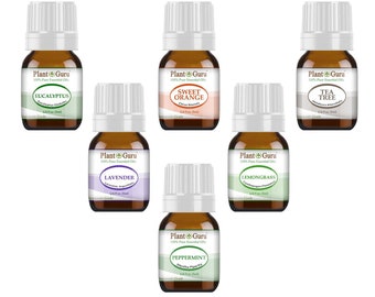 Essential Oil Set 6 - 5 ml. 100% Pure Therapeutic Grade Oils For Skin, Hair, Aromatherapy Diffuser and Soap Making.