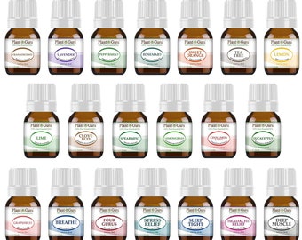 Essential Oil Set 20 - 5 ml. 100% Pure Therapeutic Grade Single Oils and Blends