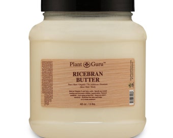 Ricebran Body Butter 100% Pure Raw Fresh Natural Cold Pressed. Skin, Hair, Nail Moisturizer, DIY Creams, Balms, Lotions, Soaps.